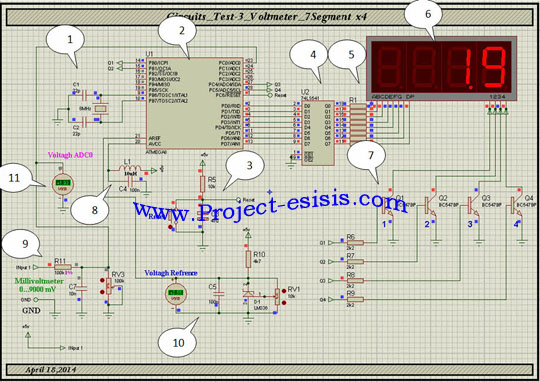مدار آزمایشی روش مالتی پلکس Proteus 7 Professional